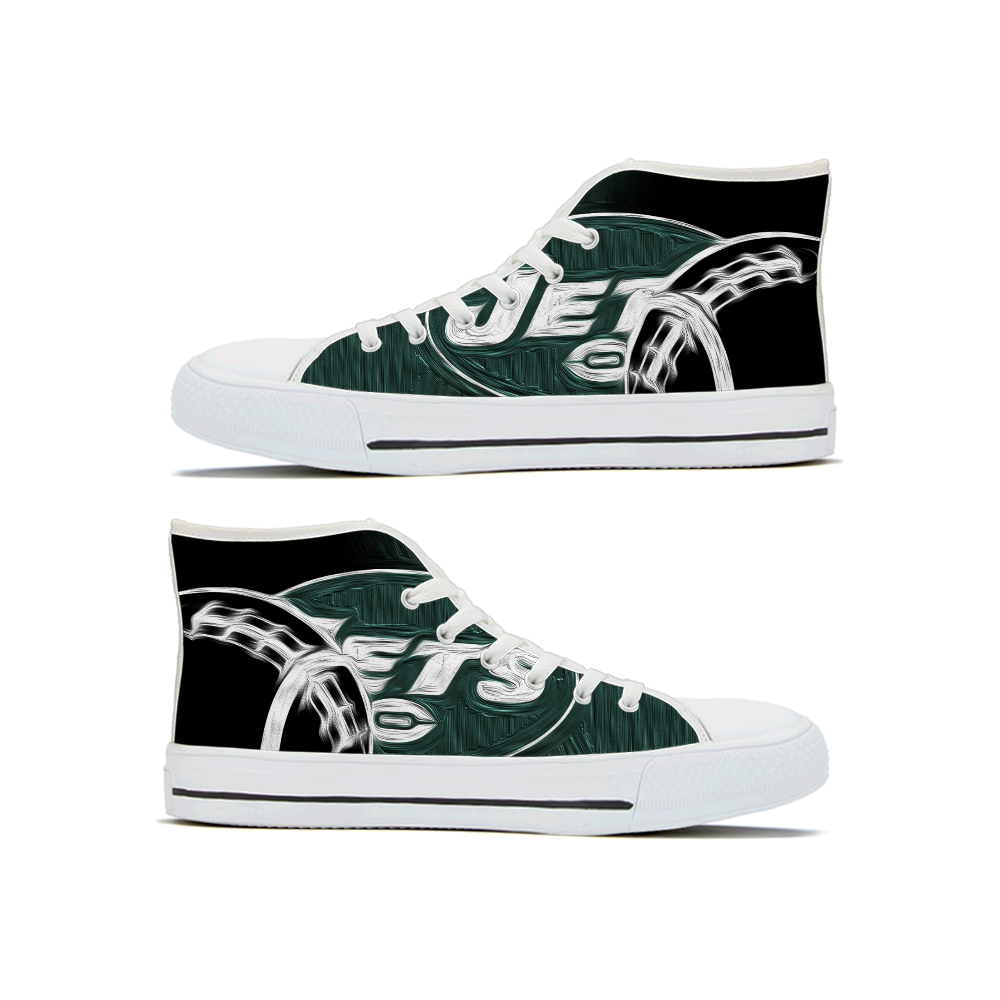 Women's New York Jets High Top Canvas Sneakers 001